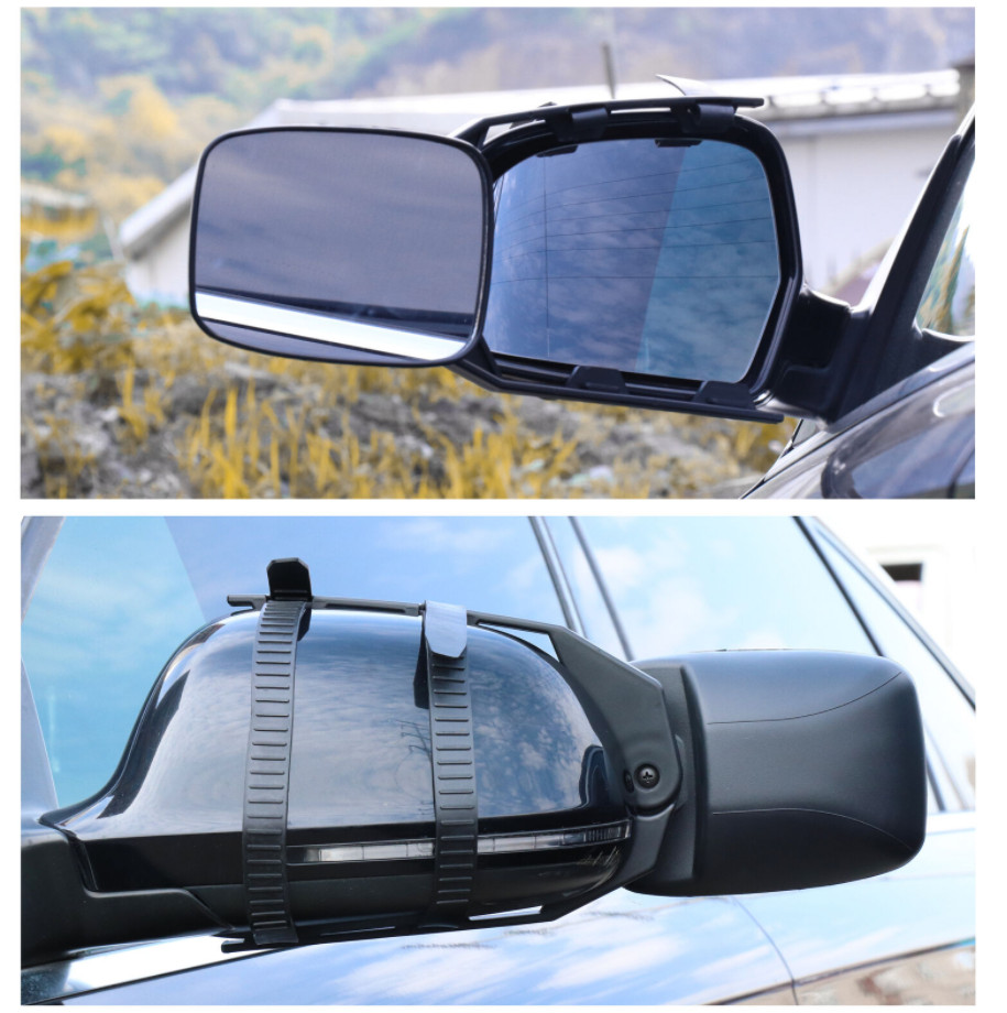 2Pcs Universal Adjustable Caravan Trailer Towing Mirror Clip-On Extension Mirror