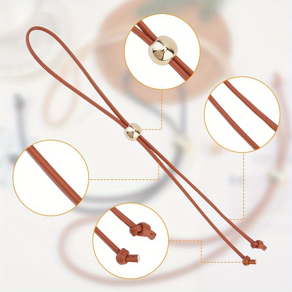 3pcs Detachable PU Leather Drawstring Pull String Purse Strap with Plastic