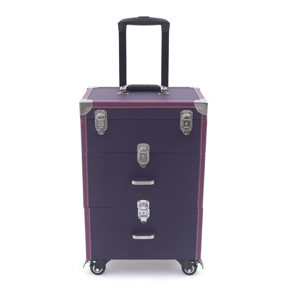 Large Rolling Cosmetic Case Makeup Trolley Rolling Makeup Case Waterproof