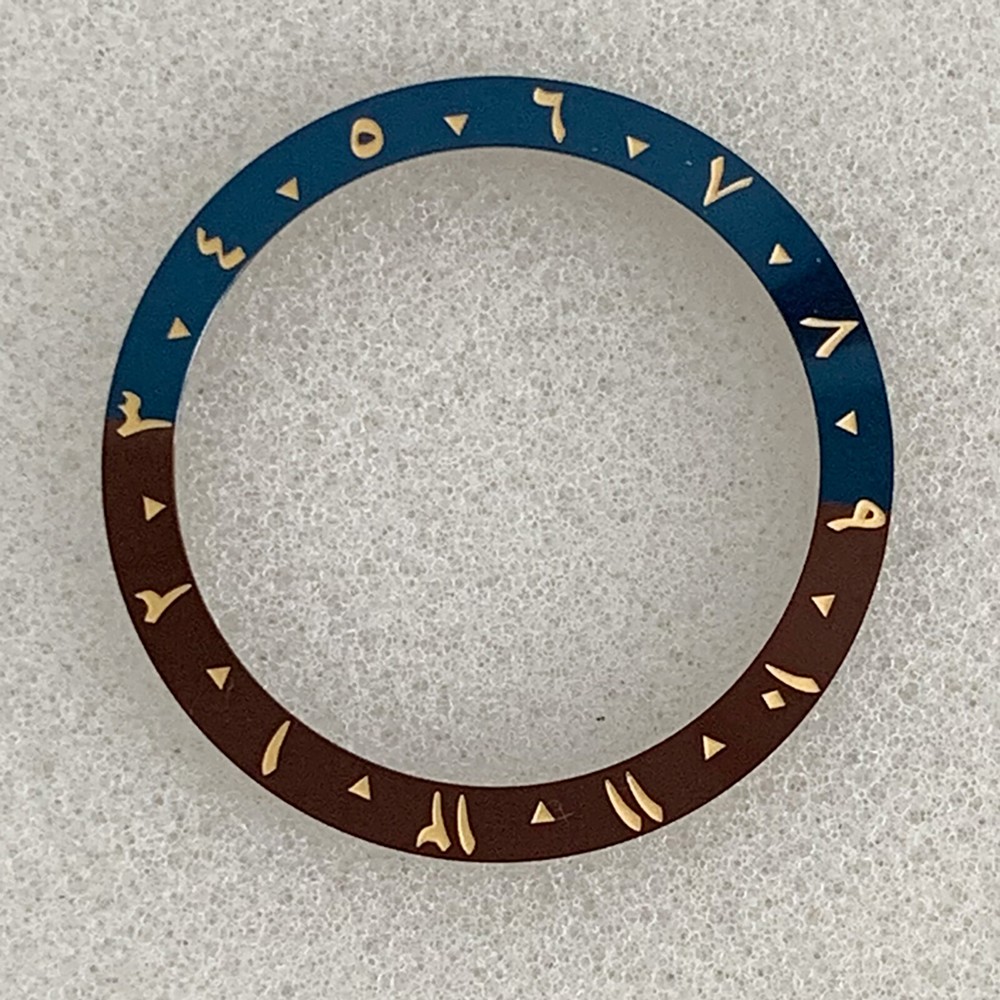 38mm Arabic Numerals Dual-color Watch Bezel Insert Replacement fit 40mm Case