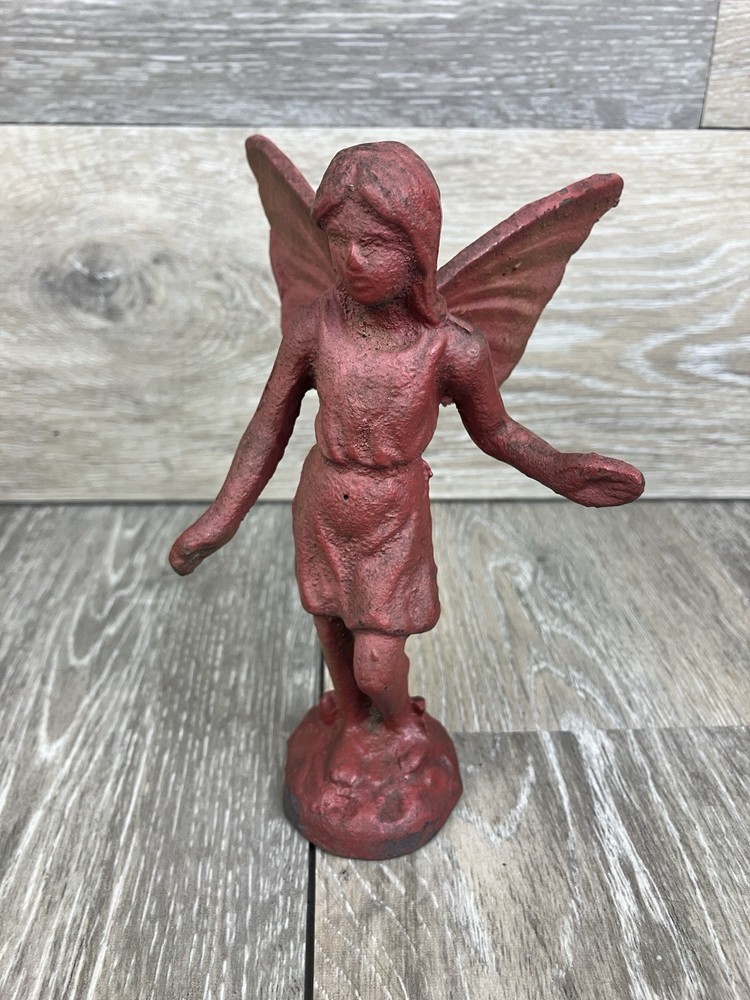 Fairy Pixie Cast Iron Figurine Statue 6” Tall