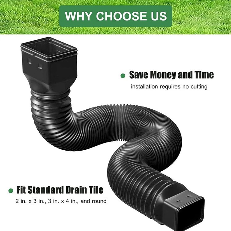 Retractable Tube Rain Gutter Extender - Great for Garage/Deck Drainage Needs