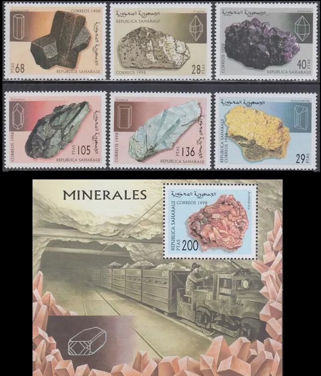 SAHARA REPUBLIC MINERAL STAMPS 6v + S/S MINT NEVER HINGED