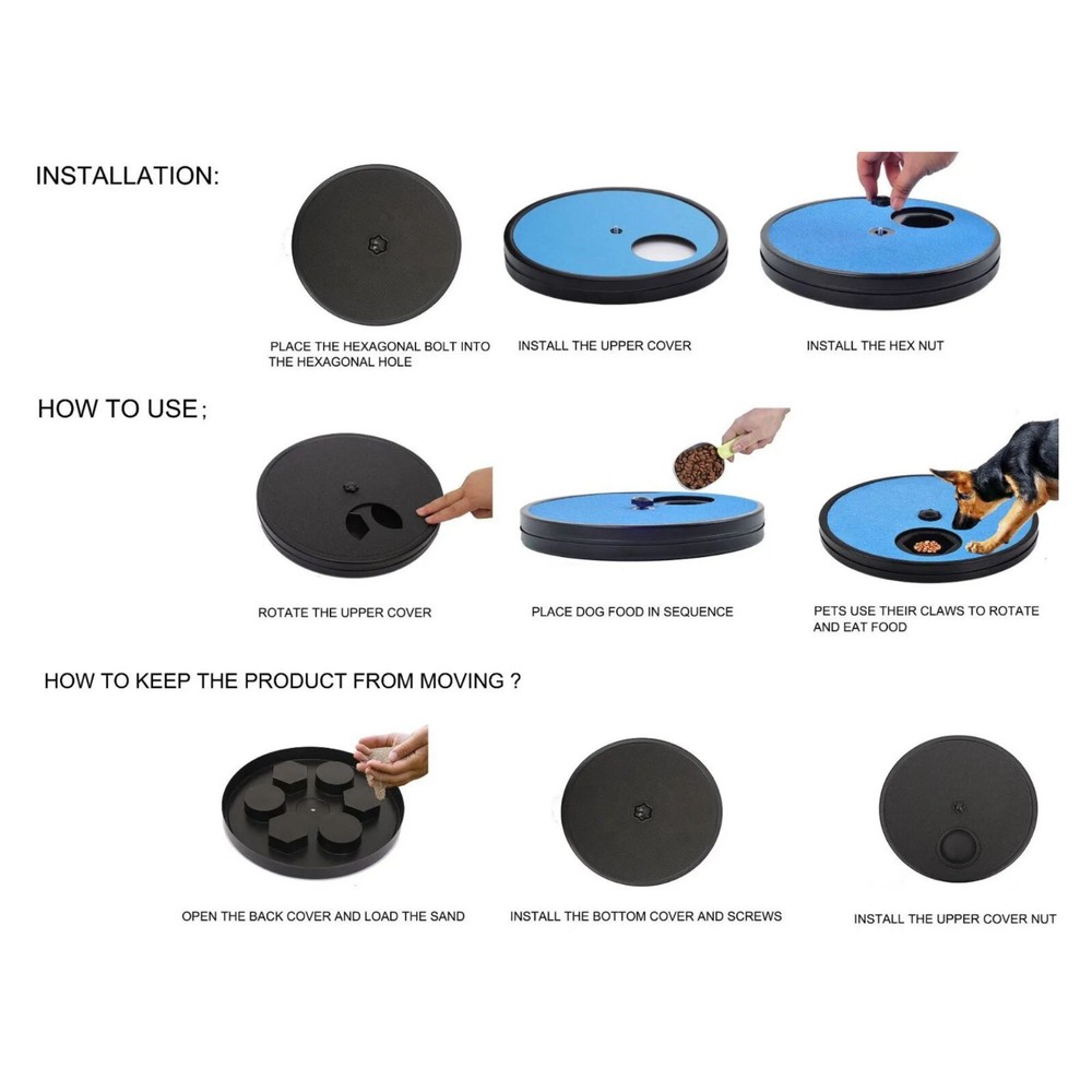 Round Dog Scratch Pad for Nails with 6 compartments