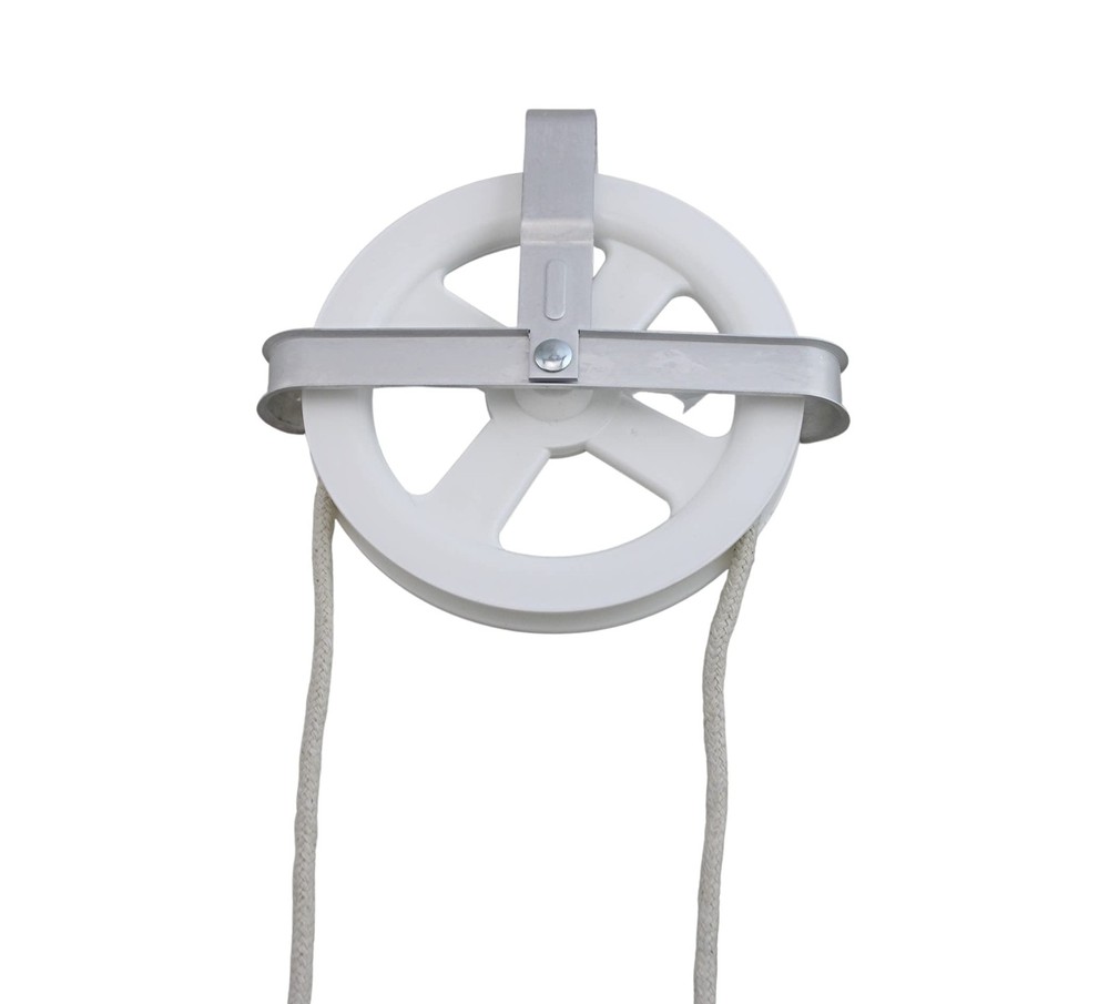 Complete Laundry Clothesline Kit - 100ft Cotton Rope Rustproof Pulleys Line T.