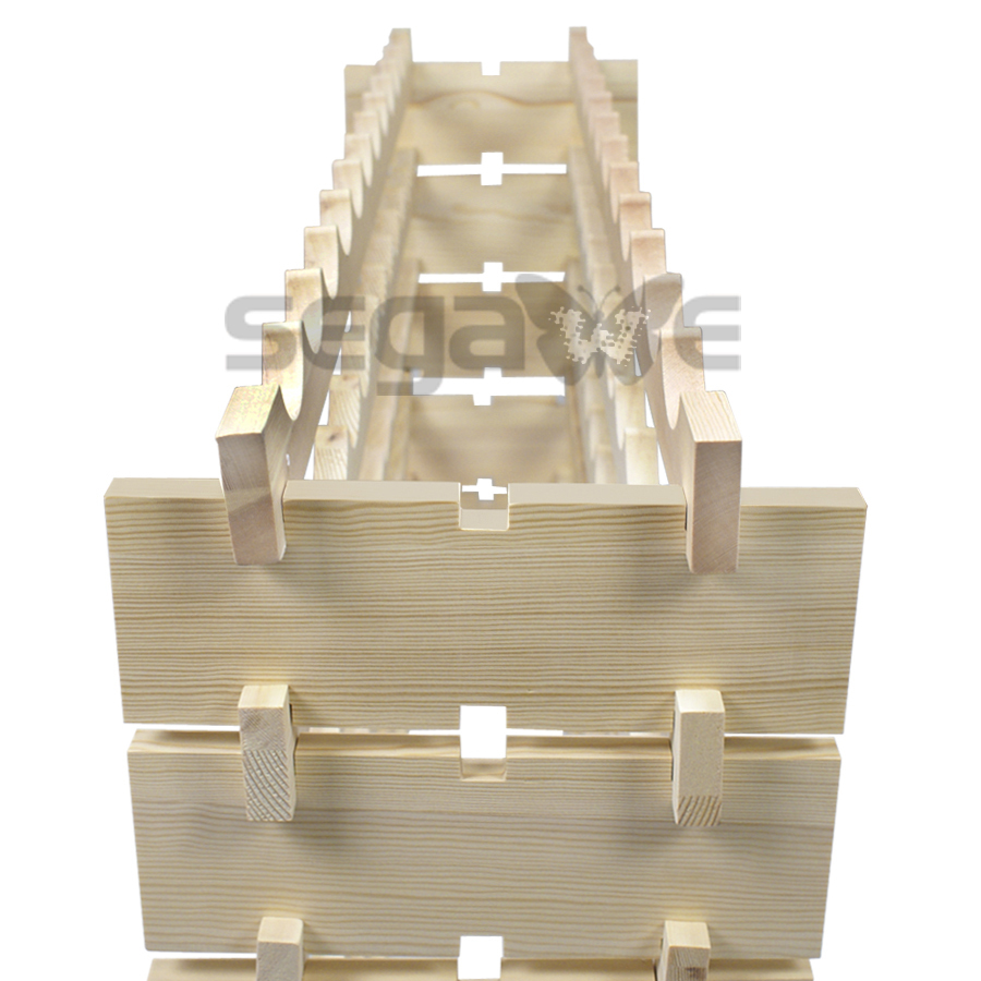 72 Bottles Wine Rack Stackable Storage 6 Tier Solid Wood Shelves Heavy Duty