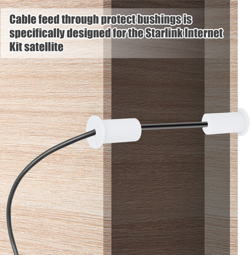 2Pcs Wall Hole Cable Routing Kit for Starlink, Silicone Cable Feed through Bushi