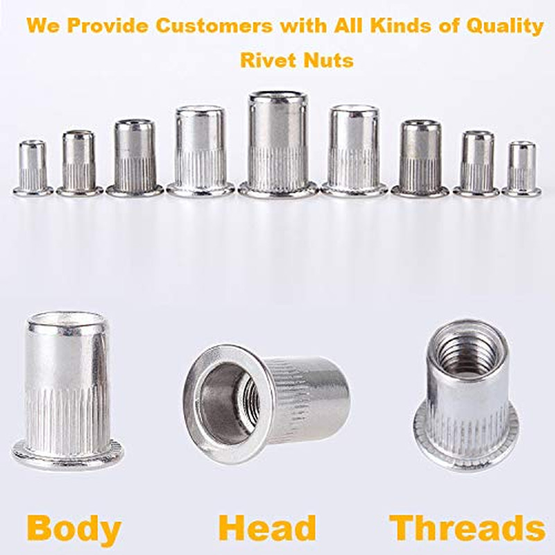 40Pcs 8-32 Stainless Steel Rivet Nuts Nutsert Threaded Rivet Insert Rivnuts 8-32