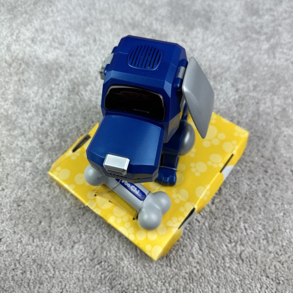 *READ* Tiger Electronics Poo-Chi Interactive Robot Dog Blue Silver With Bone