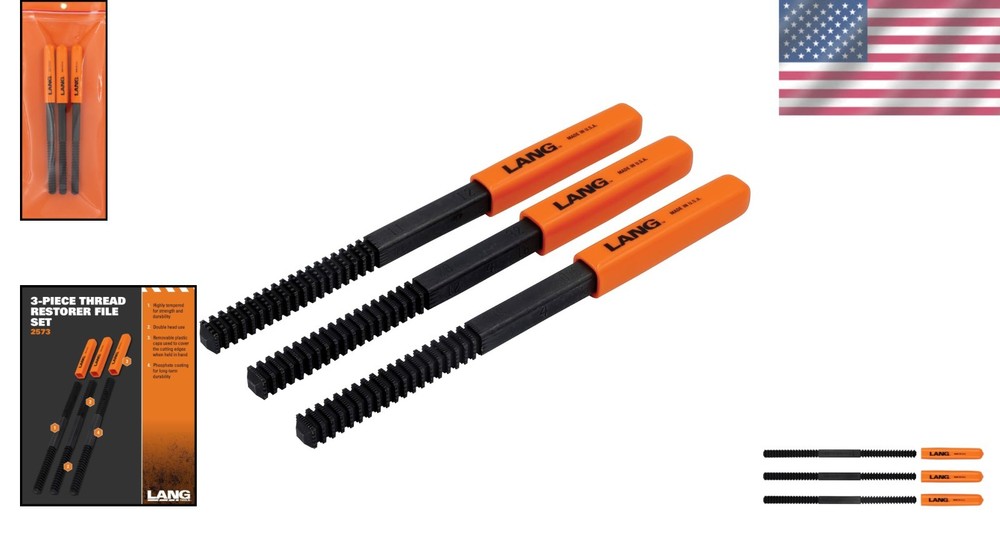 Thread Restorer File Set, 3-Piece - Easy Install, Black