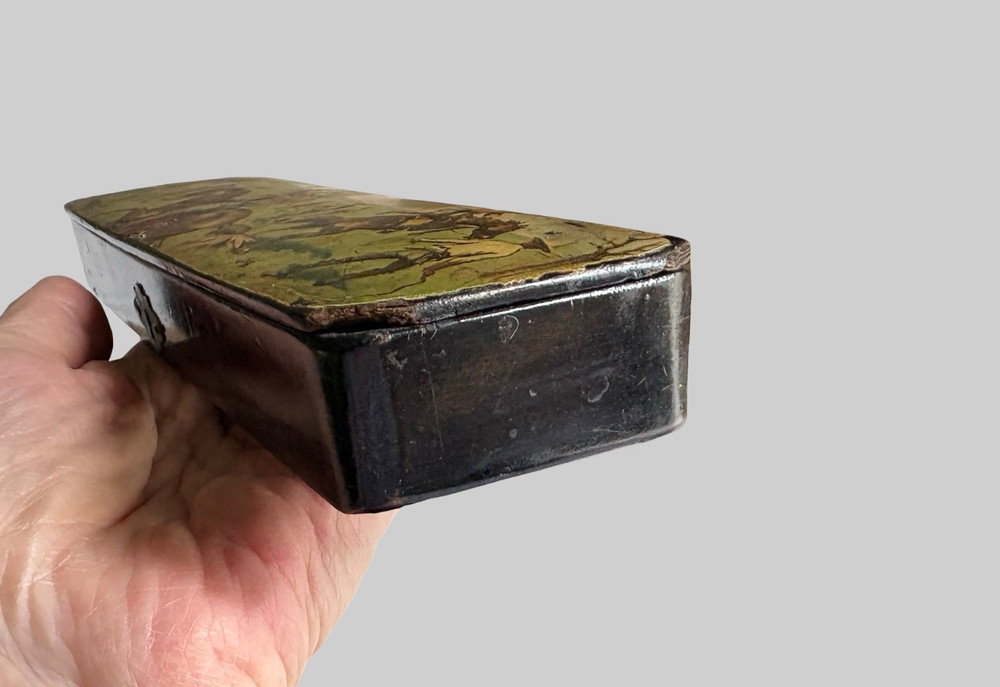 Antique Paper Mache Pencil Box Native Americans
