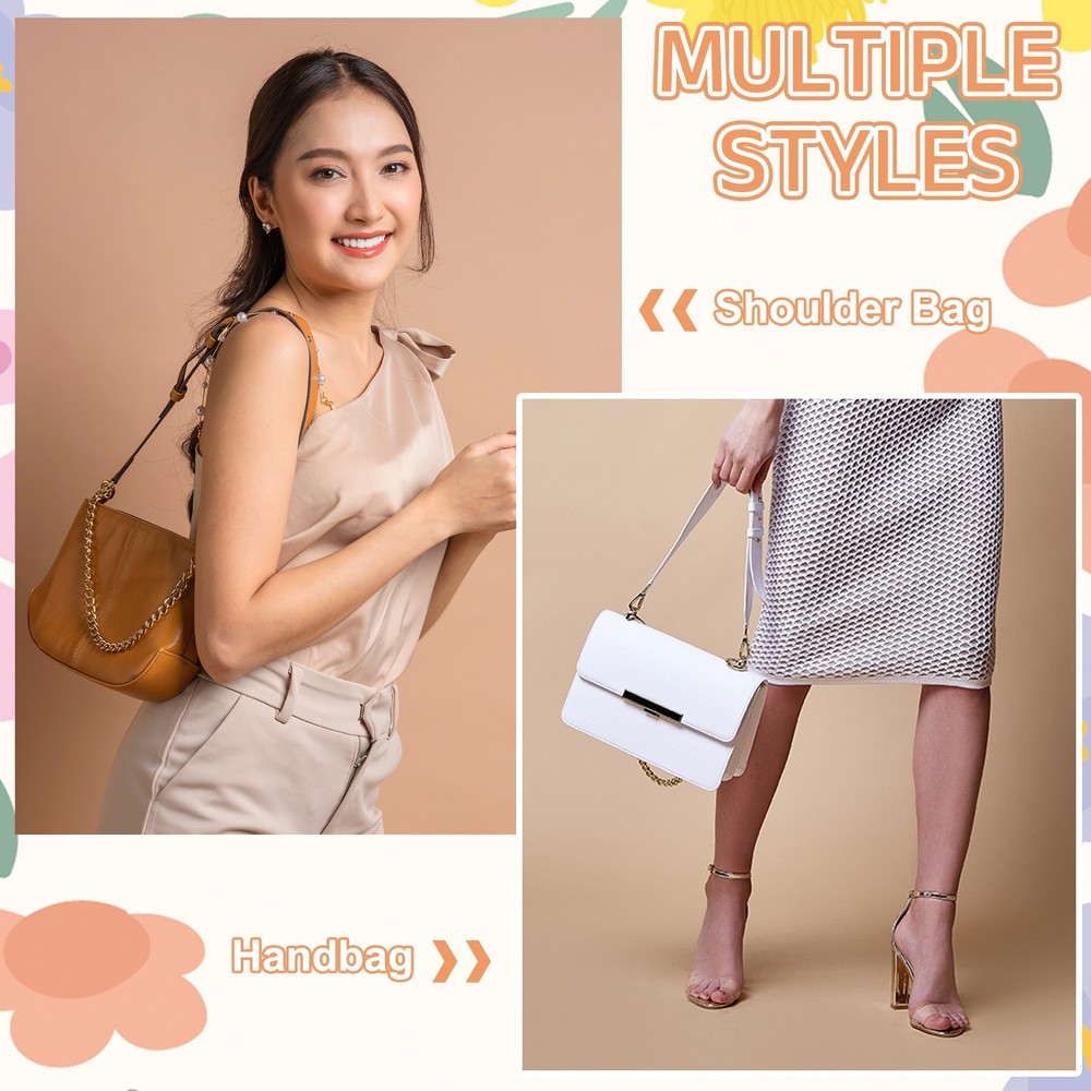 16 Inch Leather Purse Strap, Plain Pattern with Silver Buckle, Dark Green