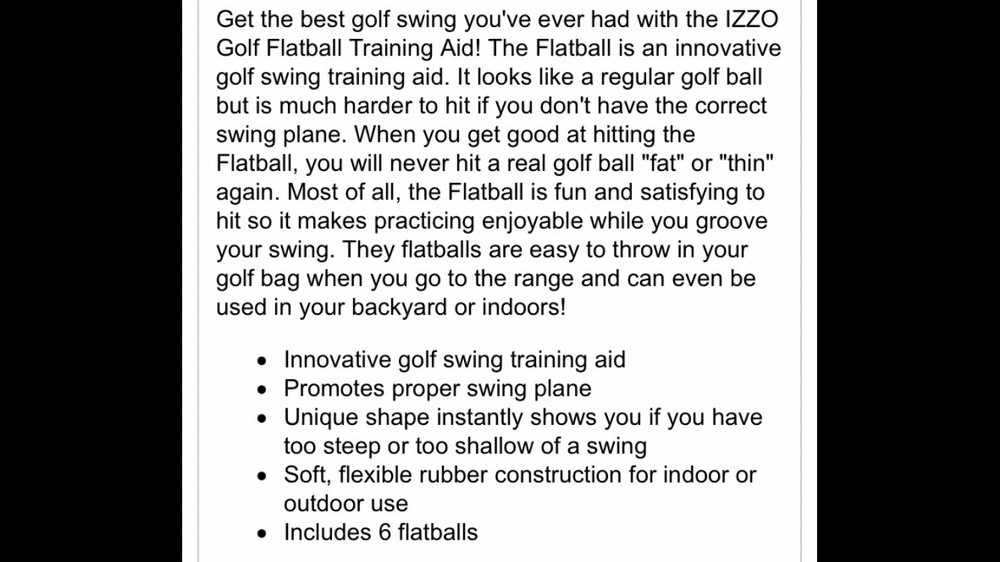 IZZO Golf Flatball Training Aid