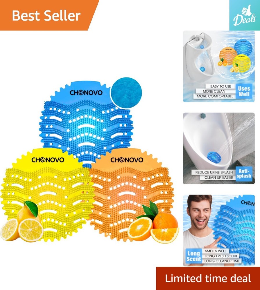 24 Pack Urinal Screen Deodorizers - Scented Anti-Splash Bulk Mats for Cleanli...
