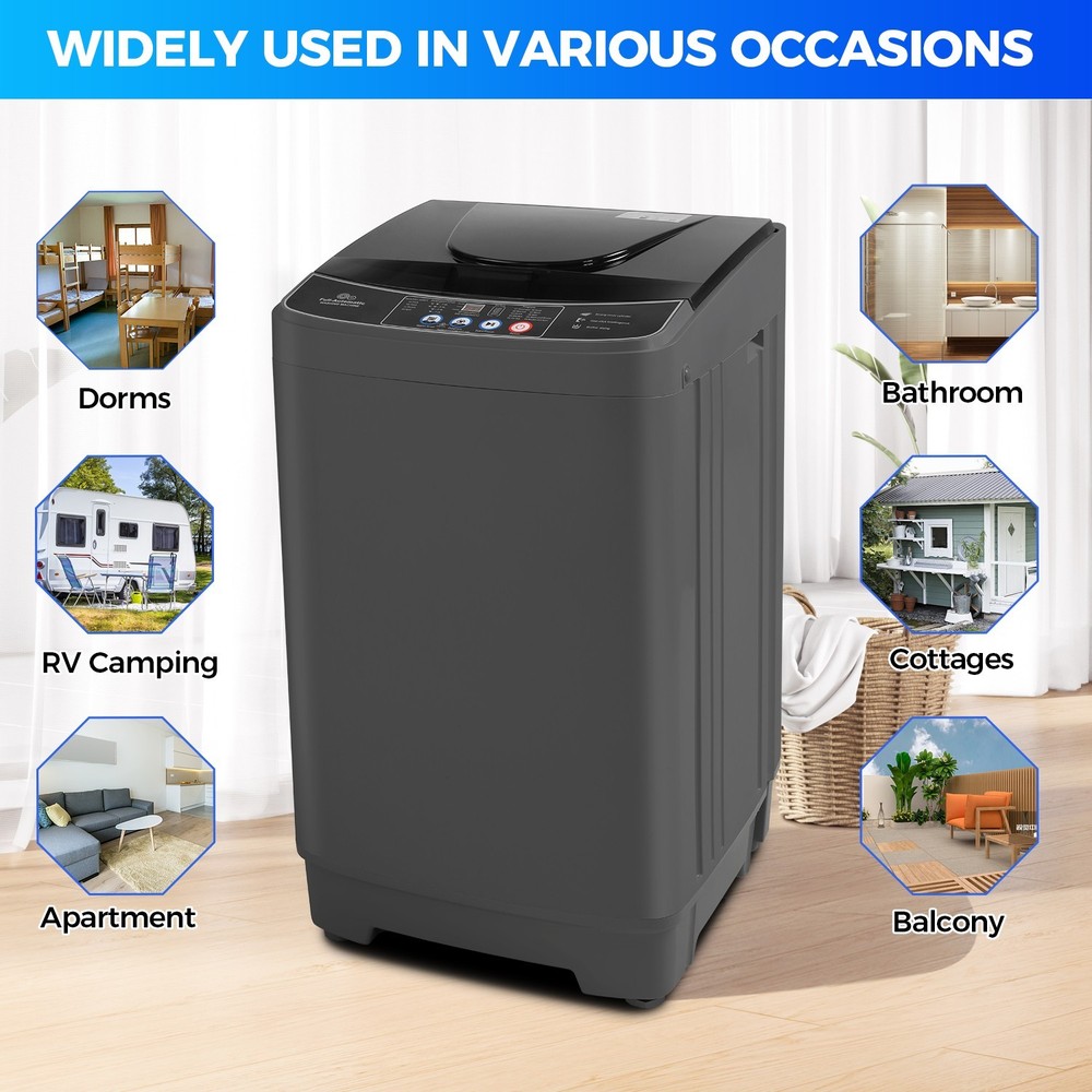 Combo Washing Machine Full-Automatic Portable Washer with Drain Pump 10 Programs