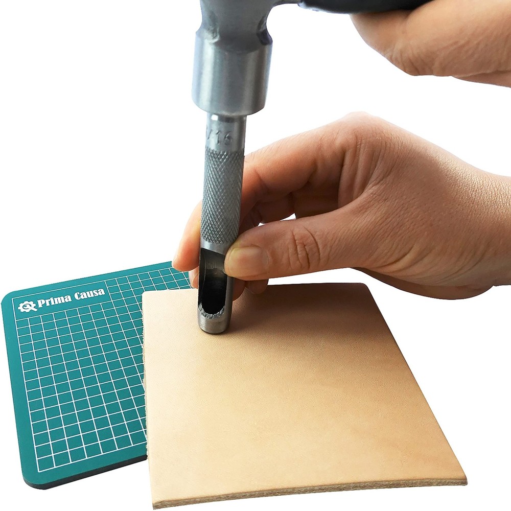 Leather Working Tools 9 Set - Leather Hole Punch for Belts, Plastic, Rubber, ...