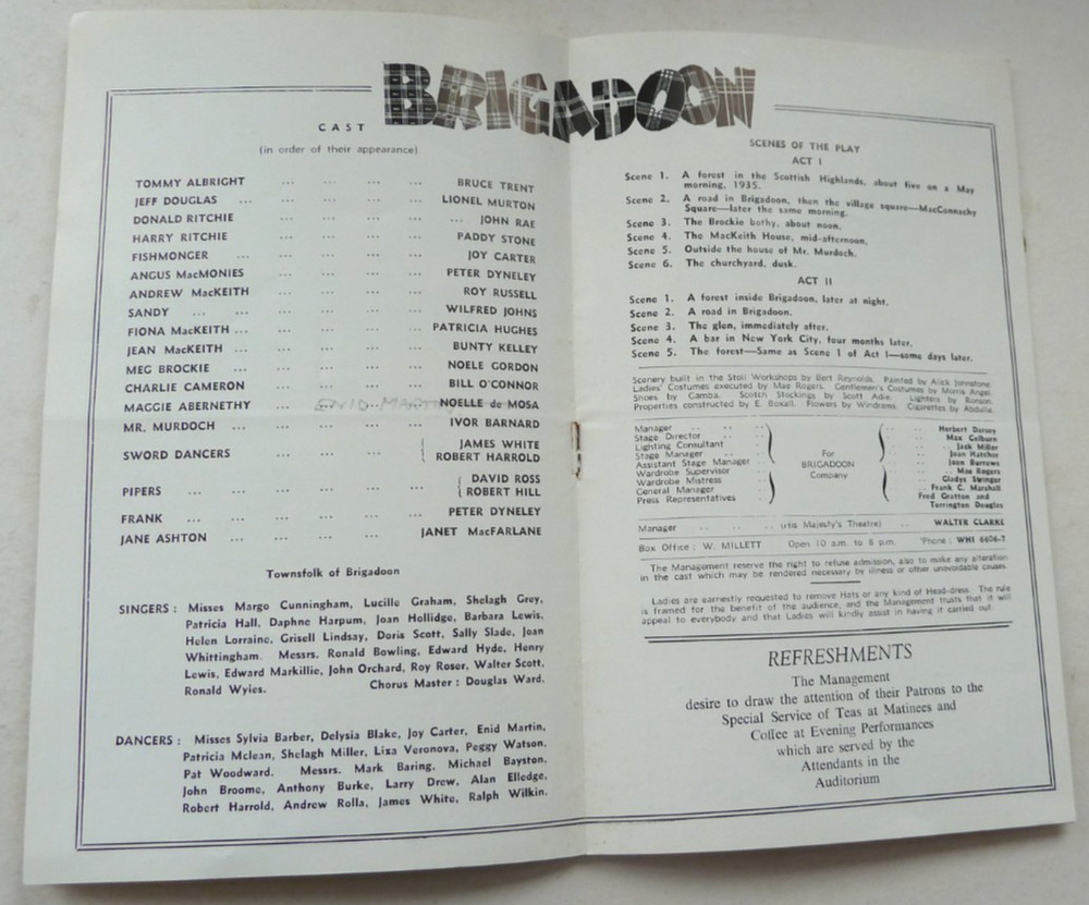 Brigadoon - Theatre Programme 1950s.