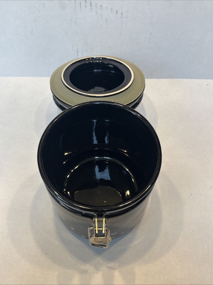 Chaleur Basic 6” Canister Planets Space Orbiting Earth Stars Black Celestial
