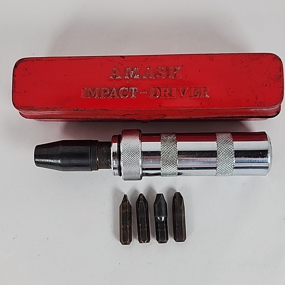 Vintage AMASH Impact Driver w/Case Instructions and 4 Bits