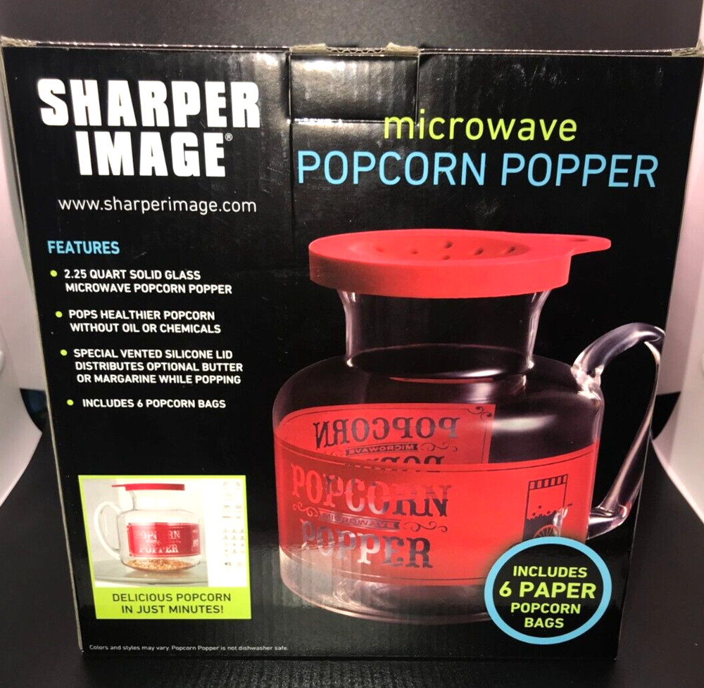 Sharper Image Popcorn Making Kit / Microwave Popcorn Popper - NEW in Box