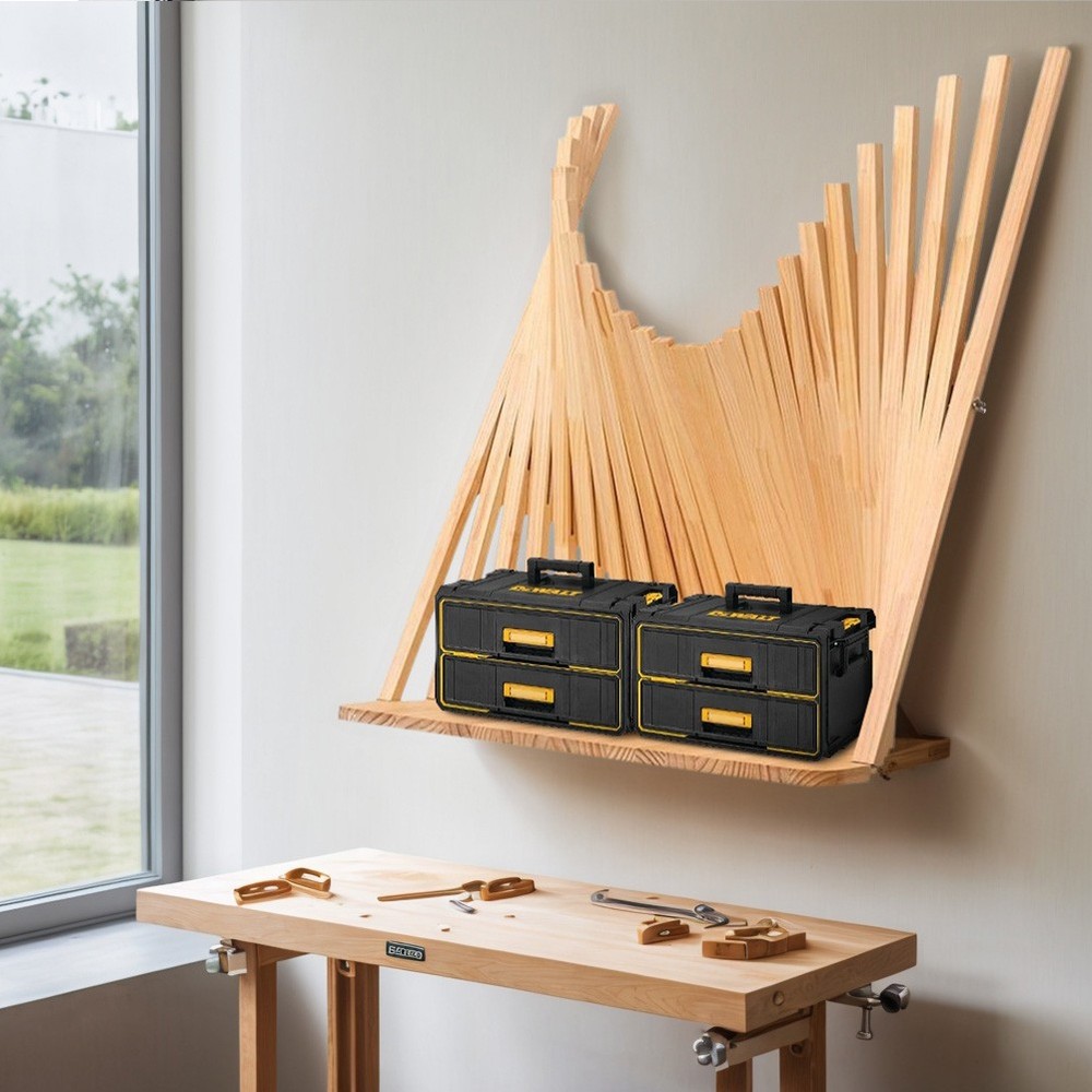 Folding Desk Wall Mounted Computer Desk Table Solid Wood Home office Decor US