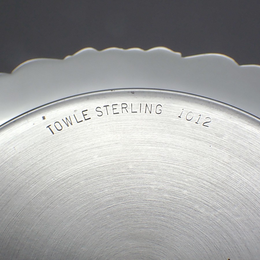 Coasters Pair Blue Enamel Sterling Sterling Towle Nr 1012