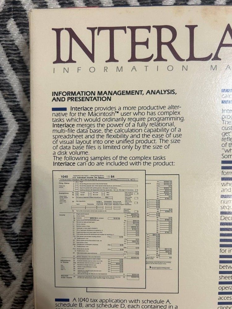 Interlace Information Manager Macintosh Software Complete Boxed w/ Disks