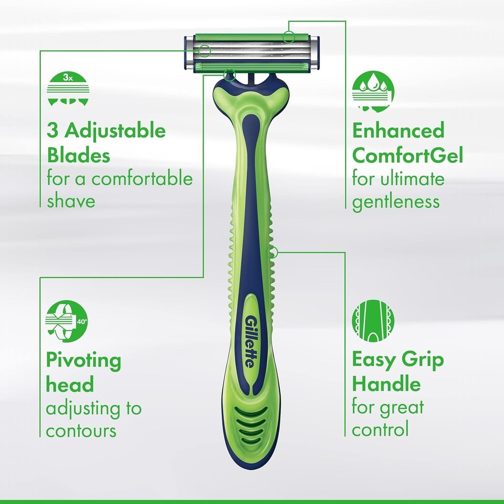 Sensor3 Sensitive Men'S Disposable Razor, 4 Razors