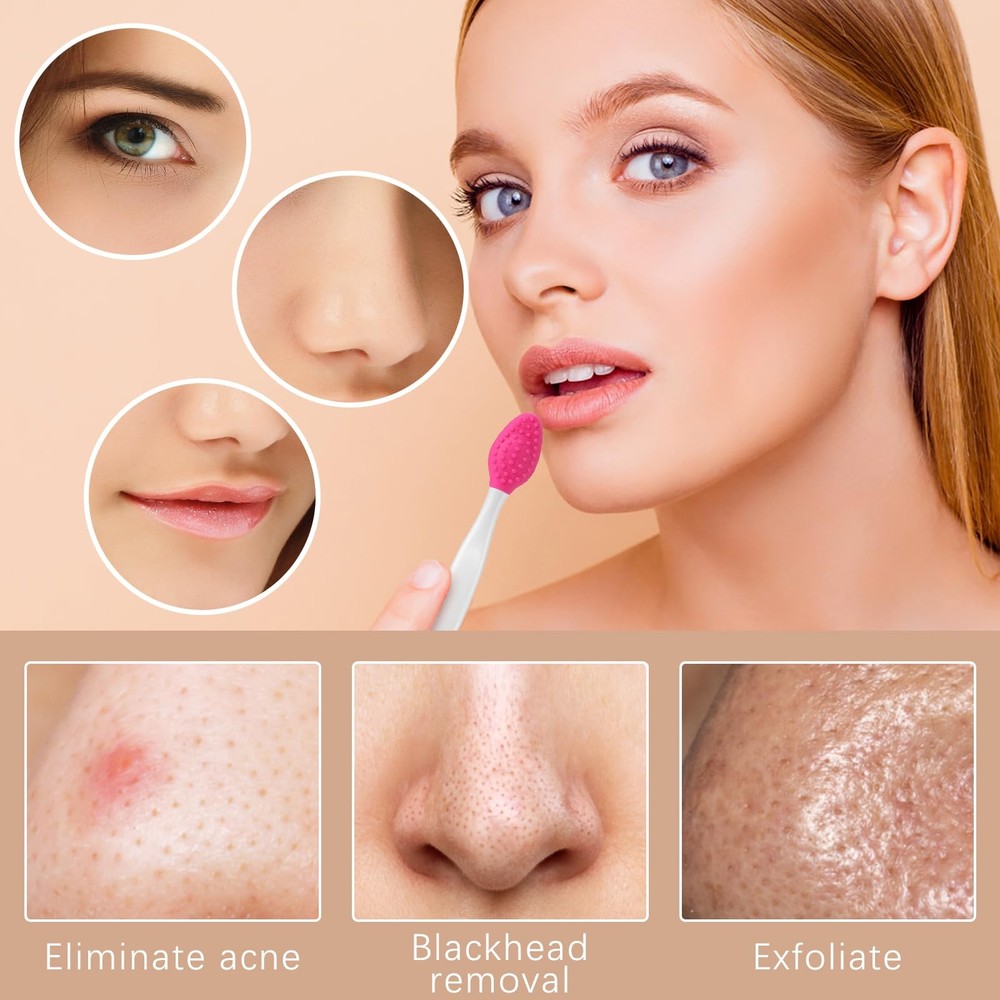 Lip Scrub Brush Tool Double-Sided Mini Gentle Lip Scrub Cleansing Kits Tools
