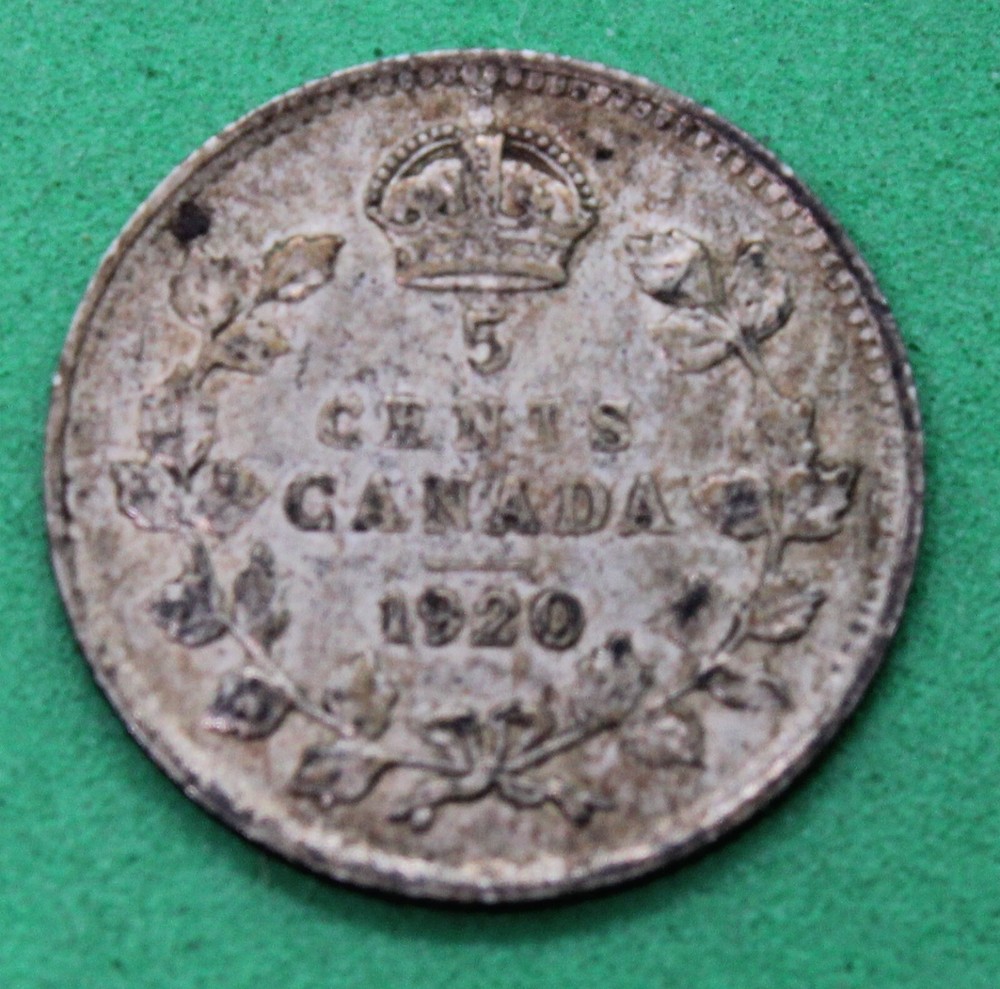 1920 Canada 5 Cents silver