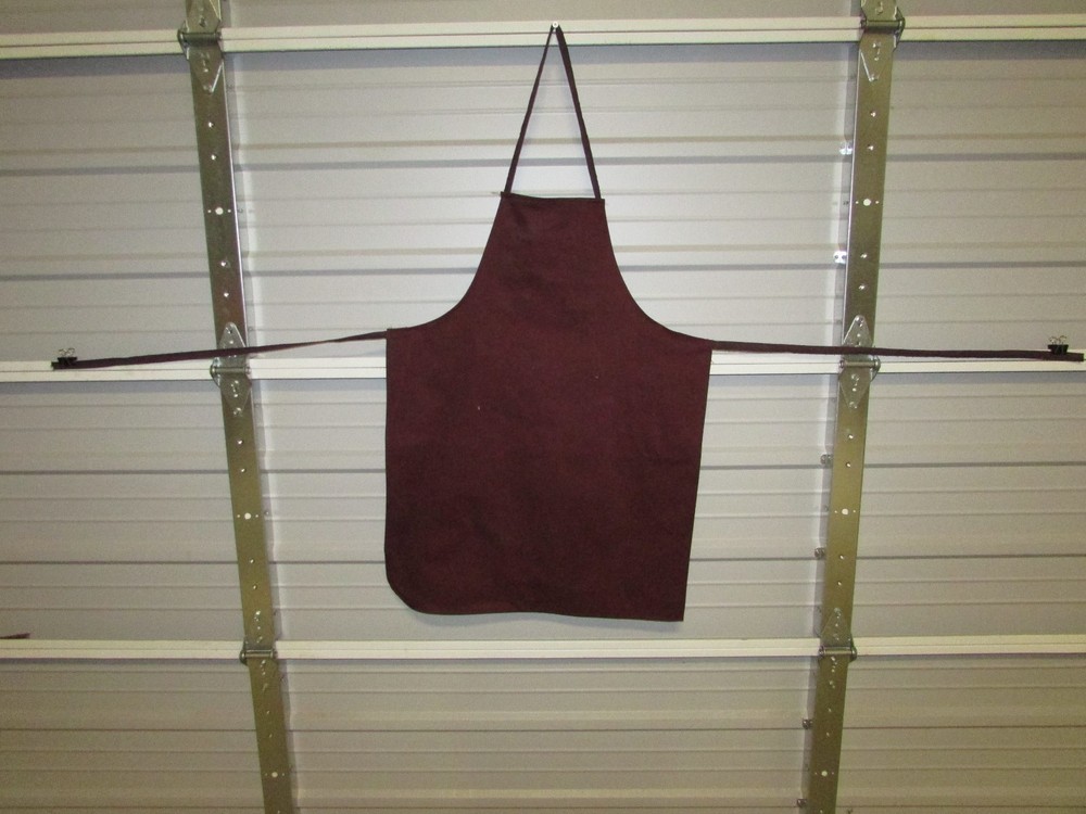 NEW HEAVY DUTY COTTON WORK APRON, 33" x 25", DENIM WINE (QQ)