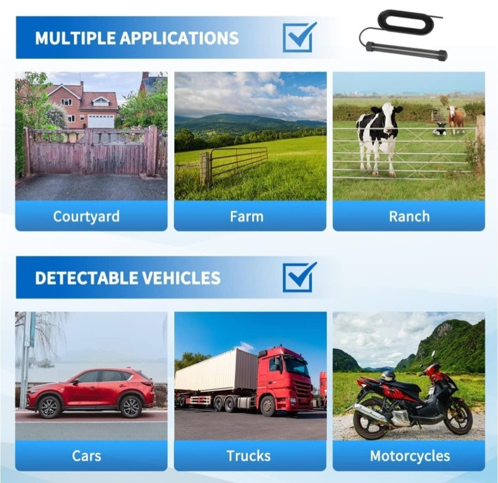 Vehicle Exit Wand Sensor with 50Ft Cable for Gate Opener Systems