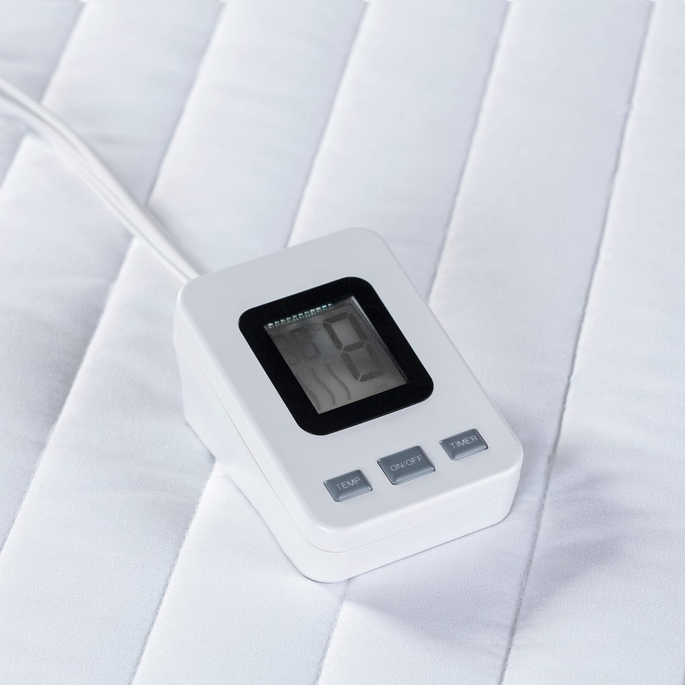 SensorPEDIC Warming Digital Controller Electric Mattress Pad, Twin, White