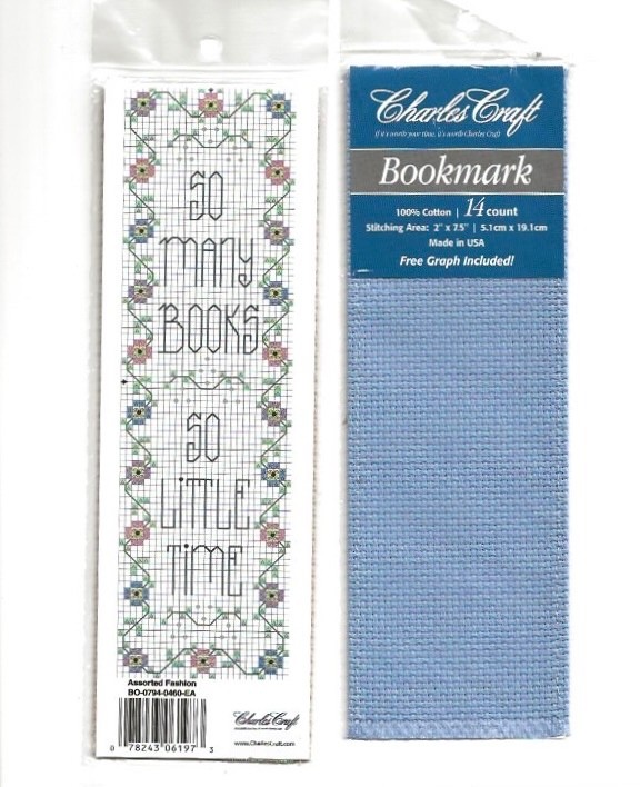 REDUCED! 2 Charles Craft 14 ct Cross Stitch Bookmarks with Pattern