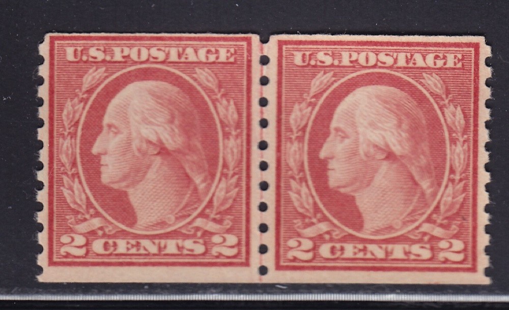 492 Line Pair F-VF OG lightly hinged with nice color cv $ 75  ! see pic !