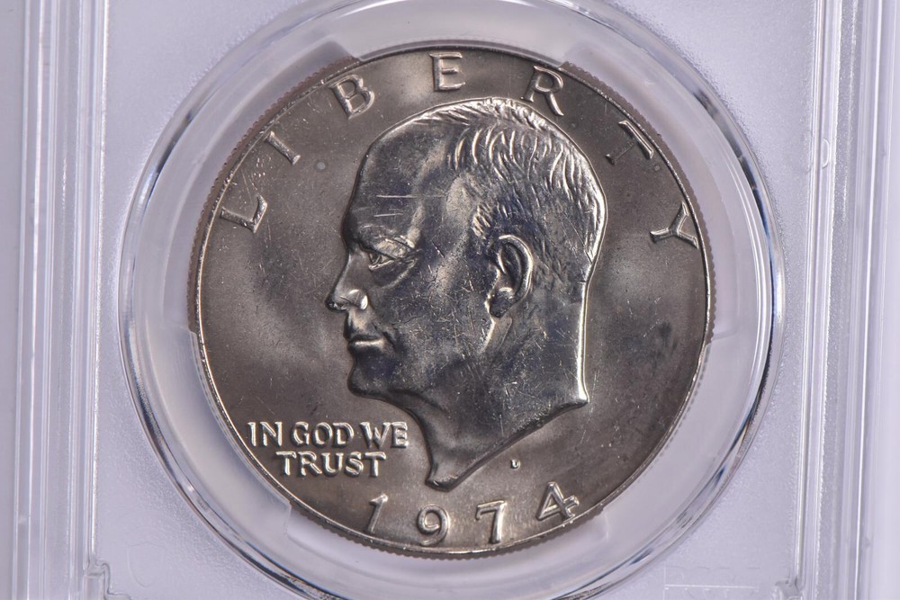 MS65 1974-D Eisenhower Dollar Ike PCGS Blue Label