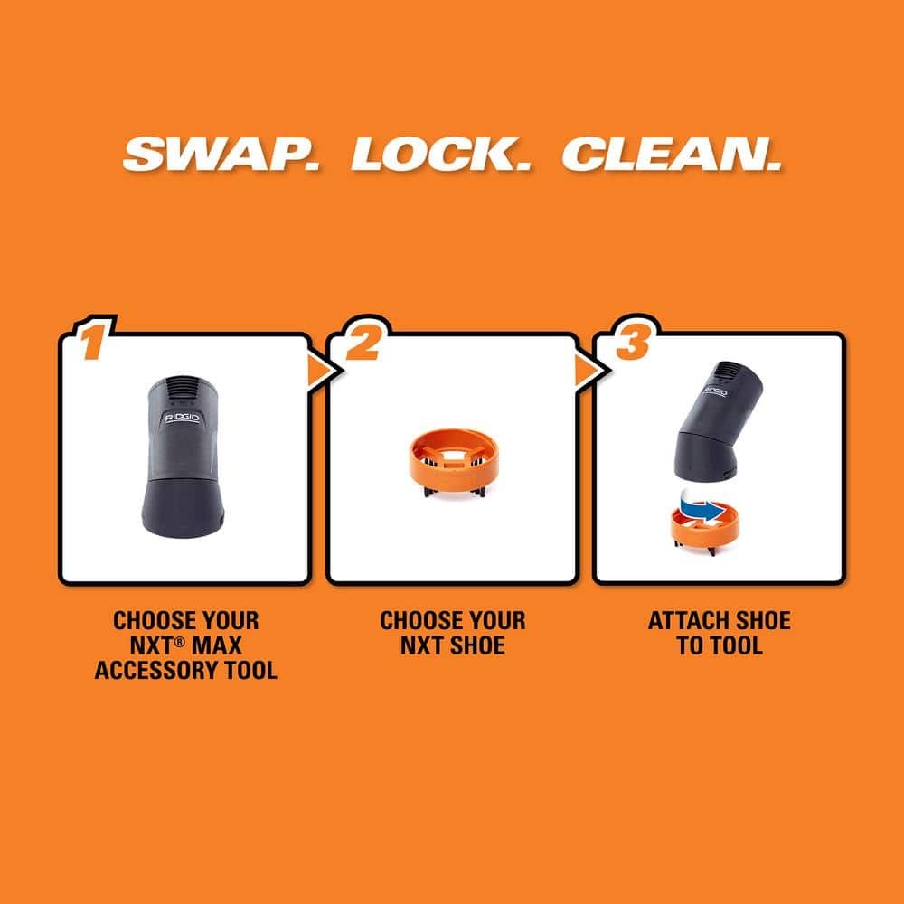 RIDGID NXT Rotating Dusting Brush Kit - 3 Soft Rubber & Bristle Shoes