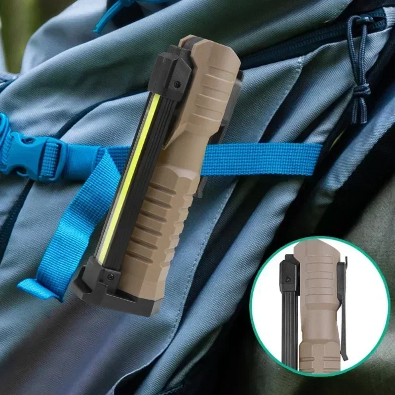 Folding COB XPE LED Work Light Flashlight USB Rechargeable SOS Torch