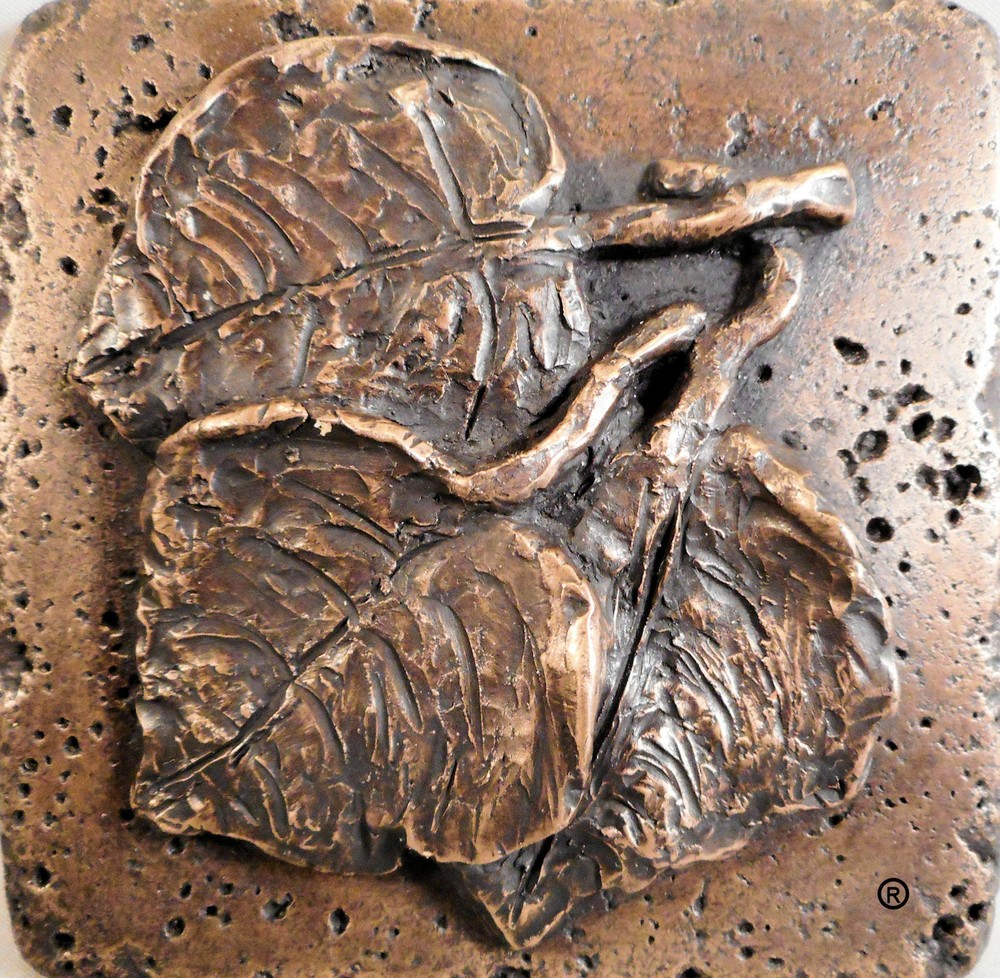 Bronze 4"x4" Leaf #3 Wall Tile