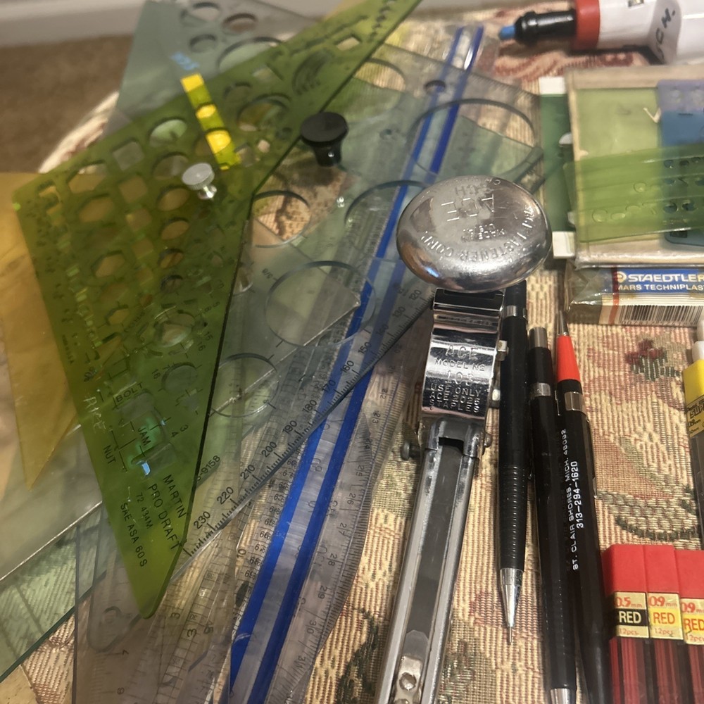 Large Lot Professional Drafting & Architecture Tool & Inking Fixture Templates