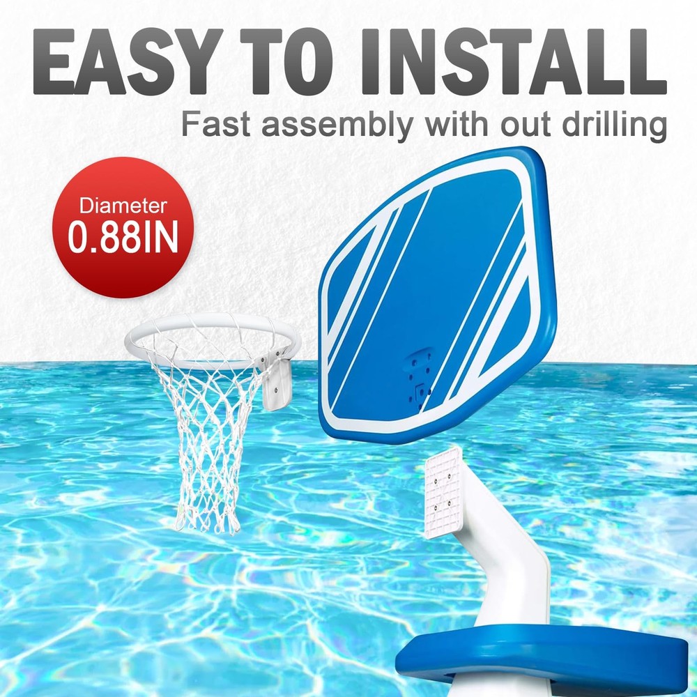 Pool Basketball Rim Replacement for Poolmaster Splashback, white