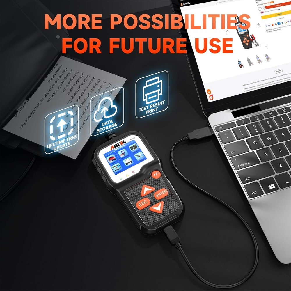 ANCEL BA301 Car Battery Testers Battery Load Cranking Charging Voltage Analyzer