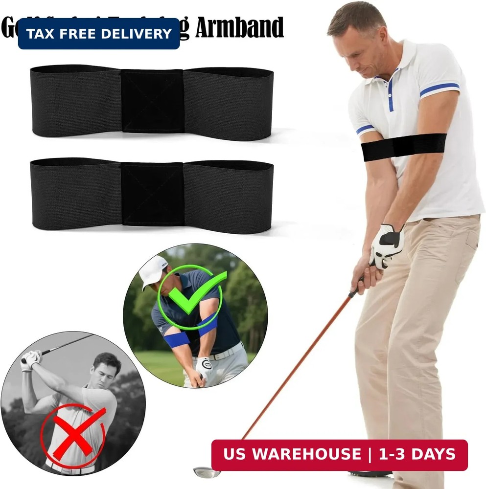 2pcs Golf Swing Arm Band, Elastic Swing Correcting Arm Bands Training Aid Tools