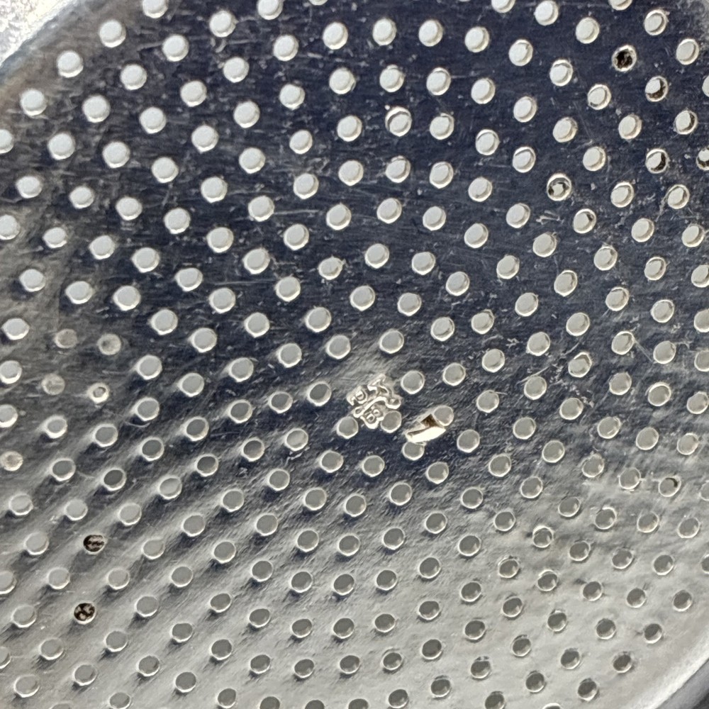 Silver Plate Tea Strainer Press Cup Handle Lid 3pc Marked