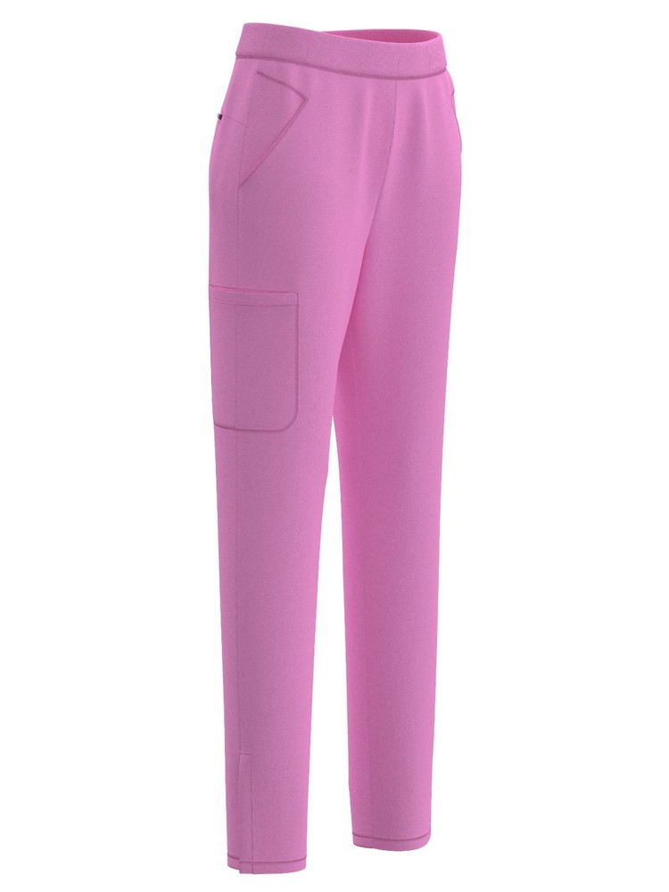 Women's 4 Way STRETCH Panel Side Top with Slit Zipper Scrub Pants