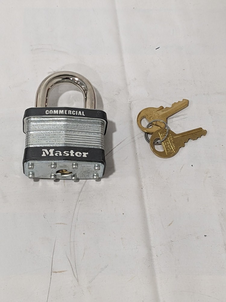 Master Lock Padlock: Laminated Steel, Keyed Different, 2" Wide Qty 2 #5