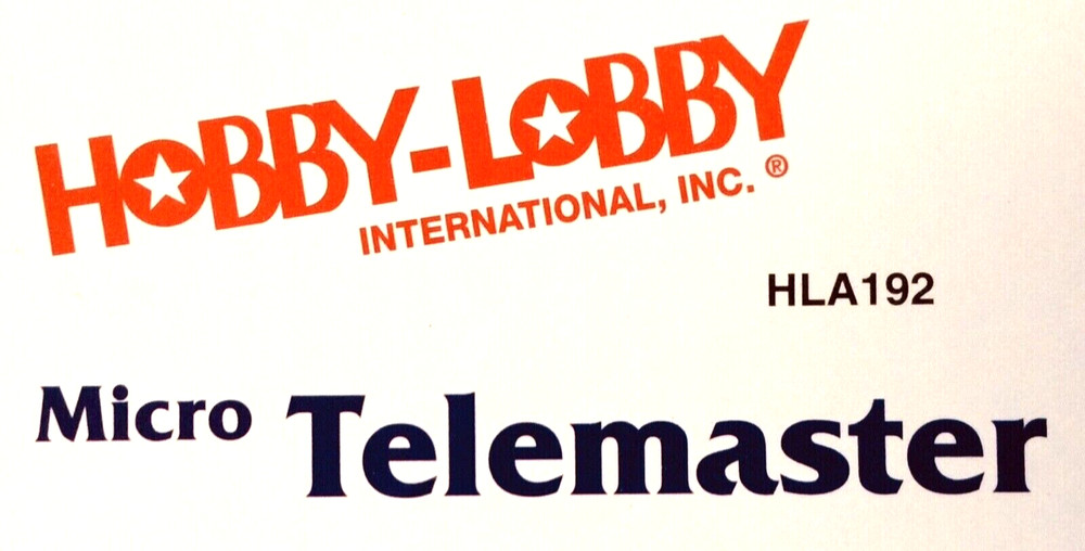 HOBBY LOBBY micro TELEMASTER RC “Electric” - 35-1/2” Span ⭐️⭐️⭐️⭐️⭐Balsa Kit 🆒