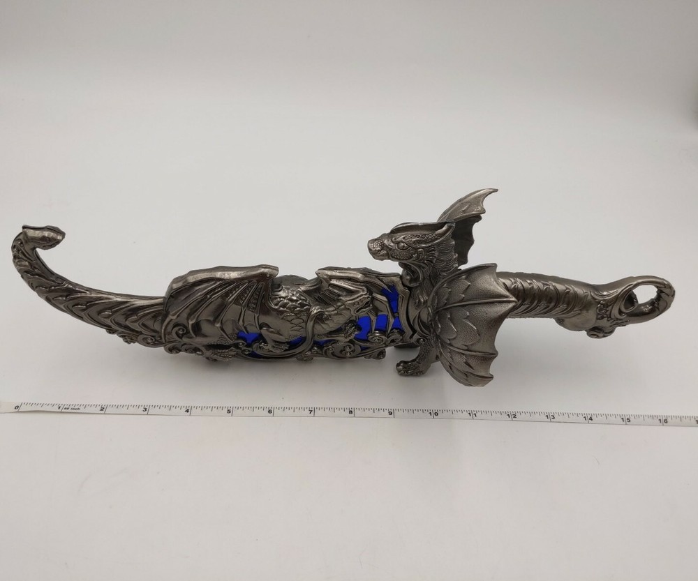 Dragon Dagger Knife 16" Blue Inlay