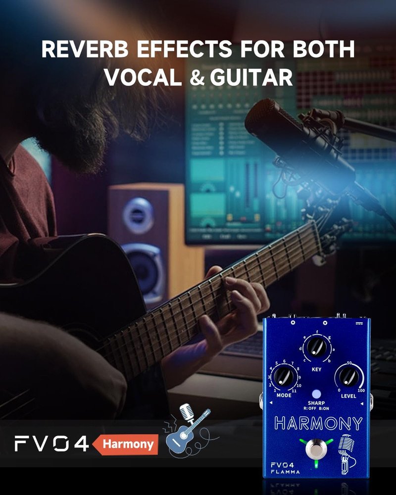 FV04 Vocal Harmony Pedal Vocal Effects Processor Stompbox Voice Mic Harmonizer w