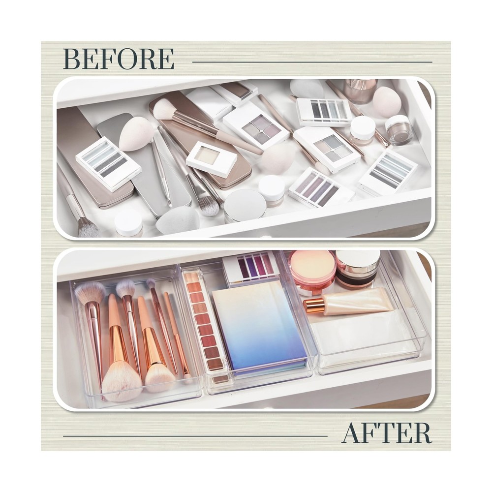 STORi SimpleSort 3-Piece Stackable Clear Drawer Organizer Set | 9" x 6" x 2" ...